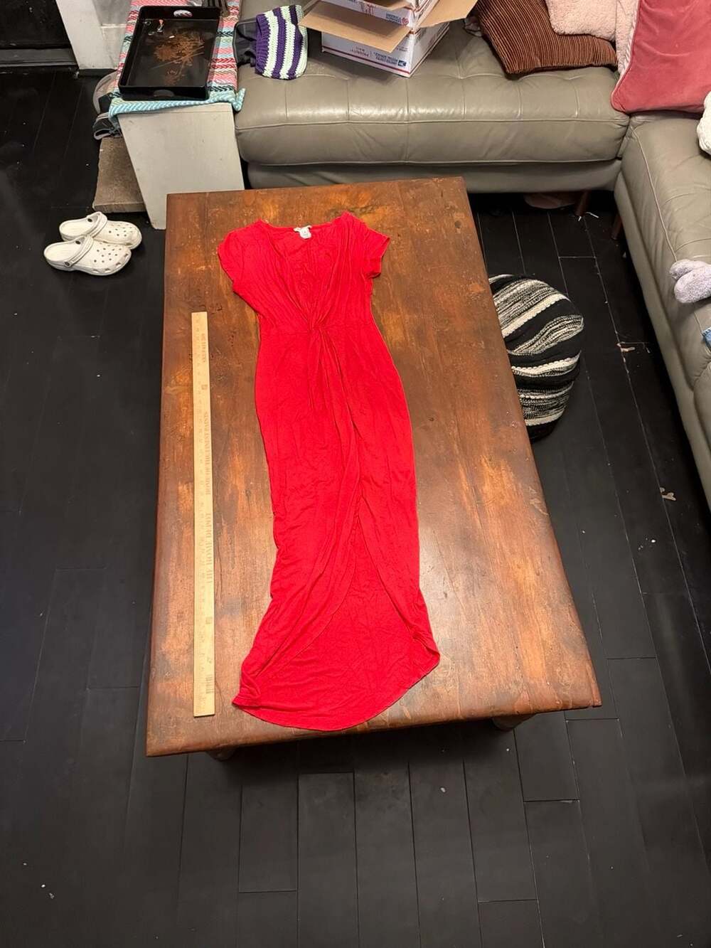 Rolla Coster Red Front Twist Short Sleeve Maxi Dress